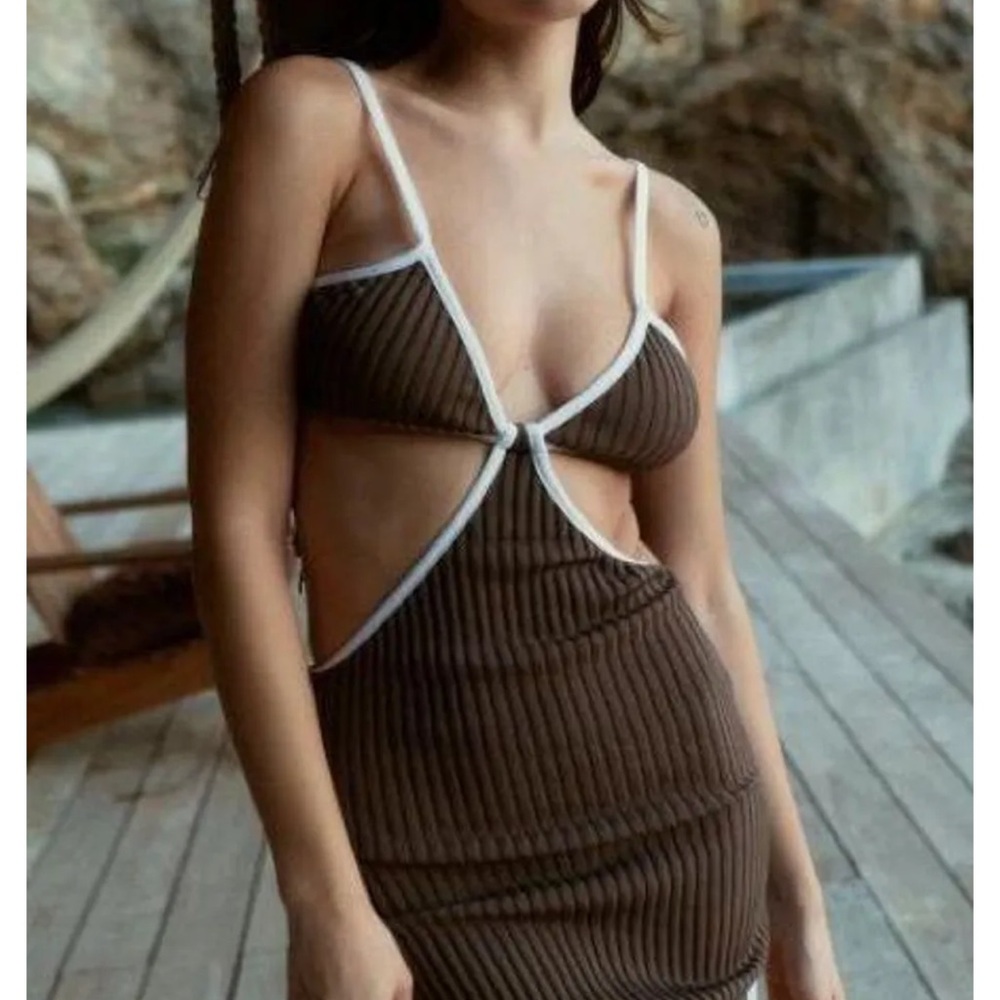 Urban Outfitters UO Clara Triangle Mini Dress with Cutouts and Spaghetti Straps
